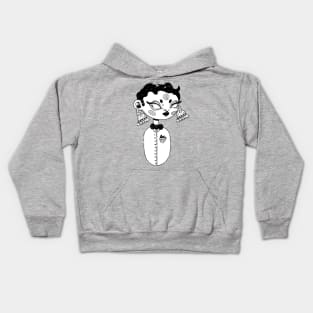 Short Hair & Long Earrings Kids Hoodie